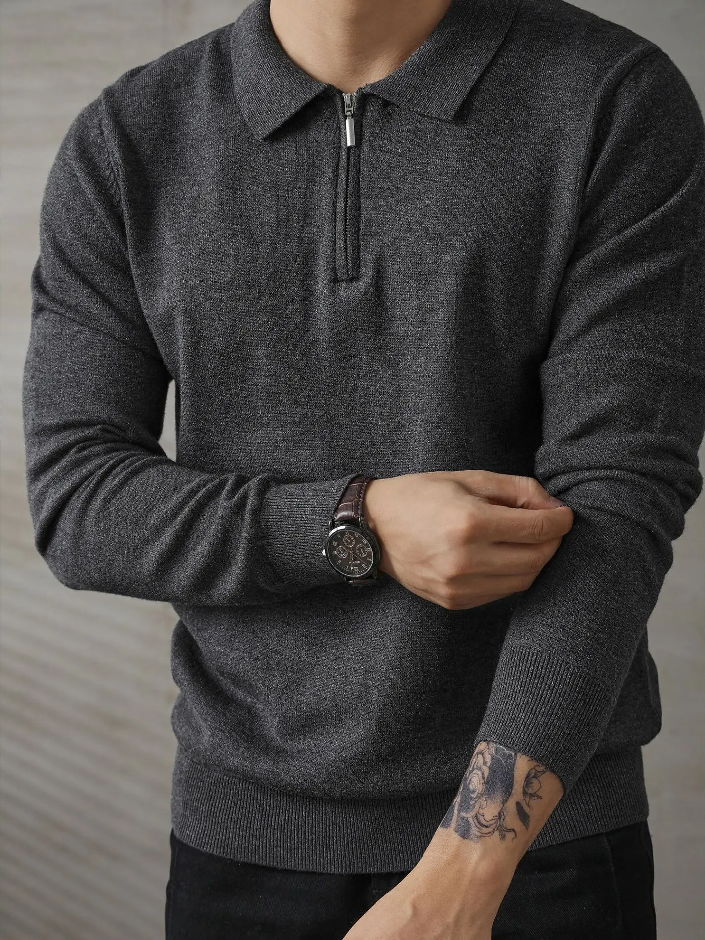 

mat Knitted Sweater with f Zip for Men And Women Spring Autumn Winter Inner Wear Thermal Large Size 300 P...