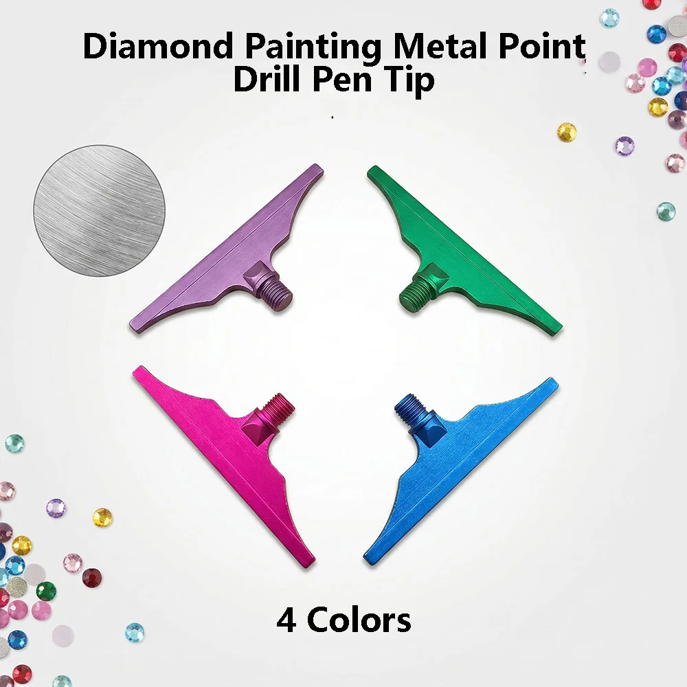 New High Quality Lightwight 12/15/20/25 Large Diamond Painting Pen Head Threaded Aviation Aluminum Point Drill Pen Tips 4 Colors
