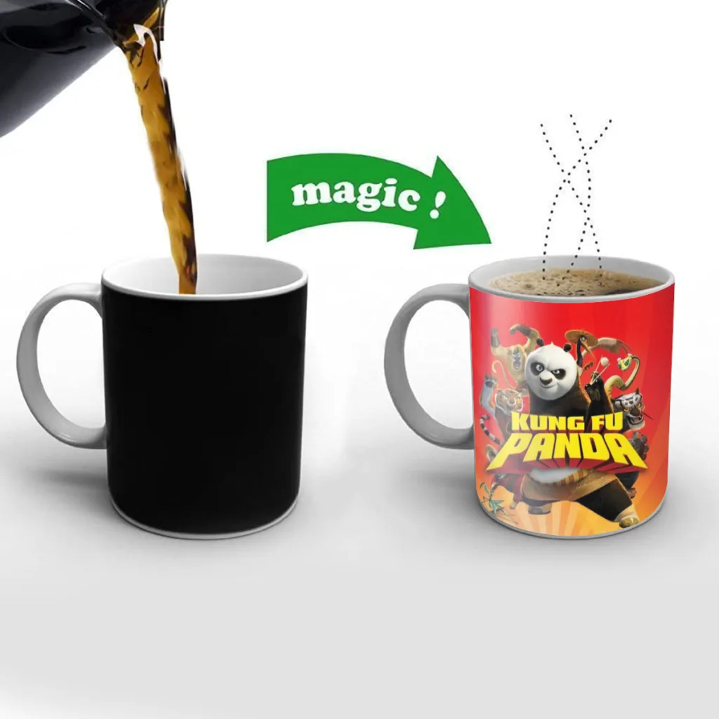 

Kung cool F-Fu Panda One Piece Coffee Mugs And Mug Creative Color Change Tea Cup Ceramic Milk Cups Novelty Gifts