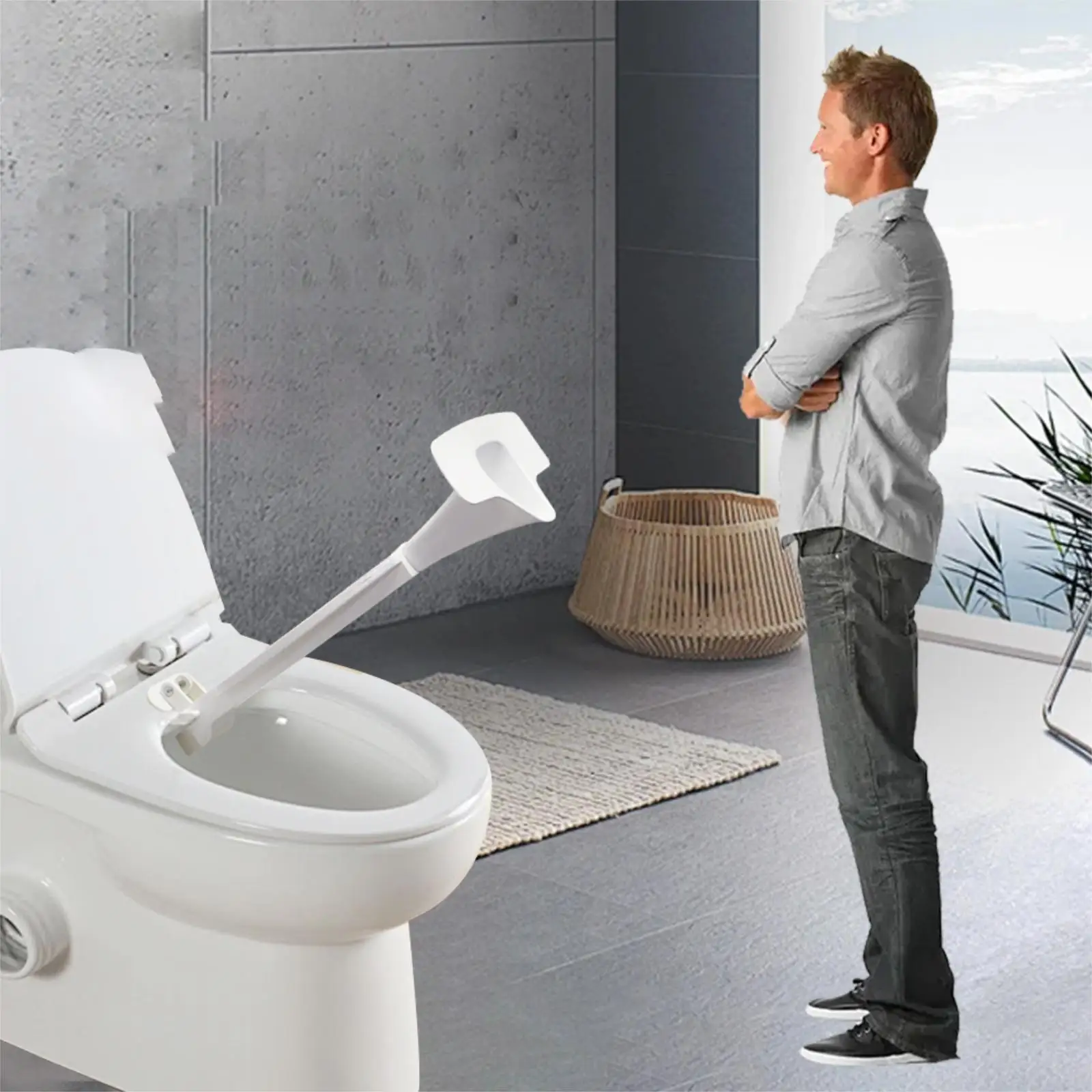 Toilet Anti Splash Urinal Attachment Accessories Sturdy Directional Deflector Wide Trough Adjustable Angle for Boys and Seniors