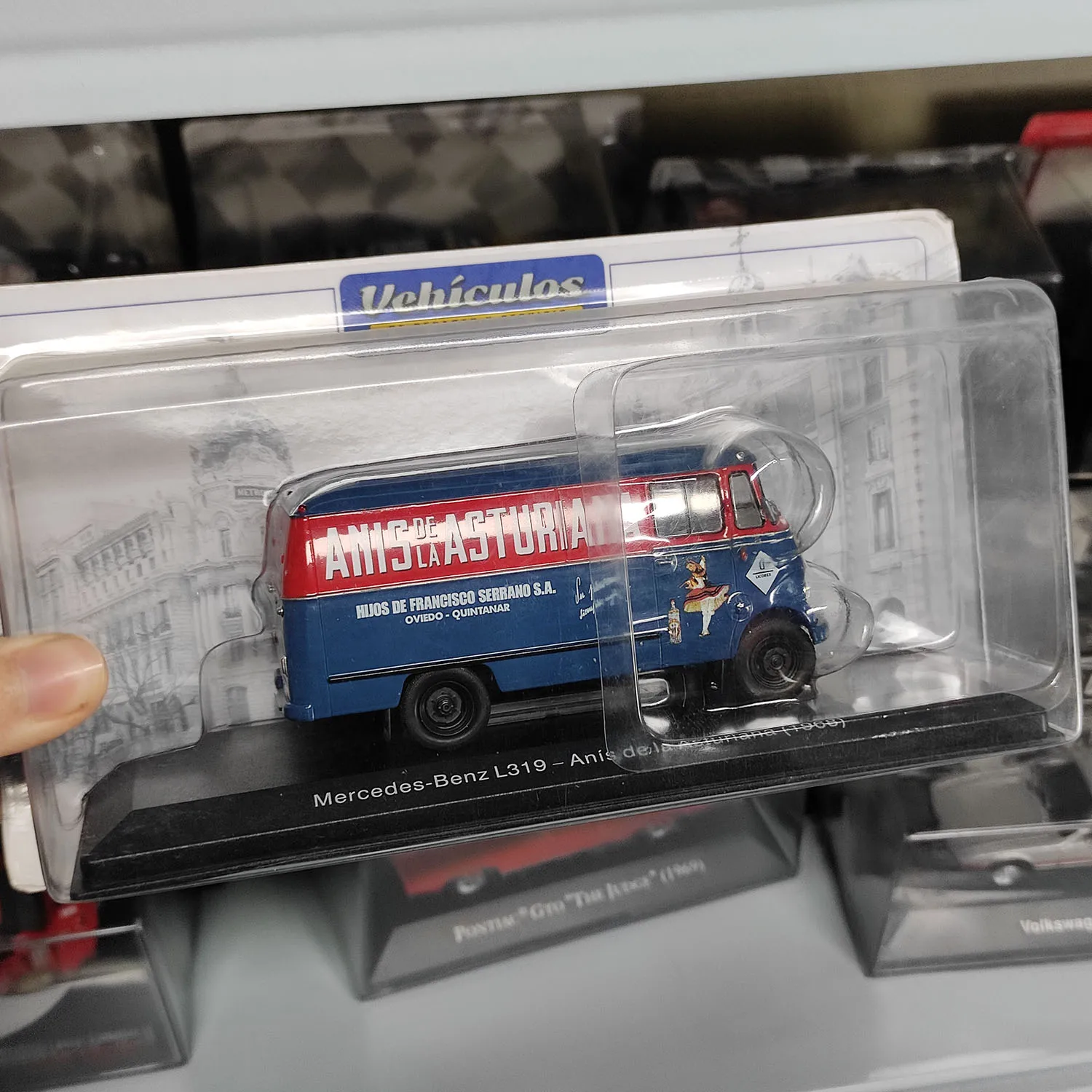 Modelo de coche de aleación fundido a presión, escala 1:43, Benz L319-Anis DeIa Asturiana 1968