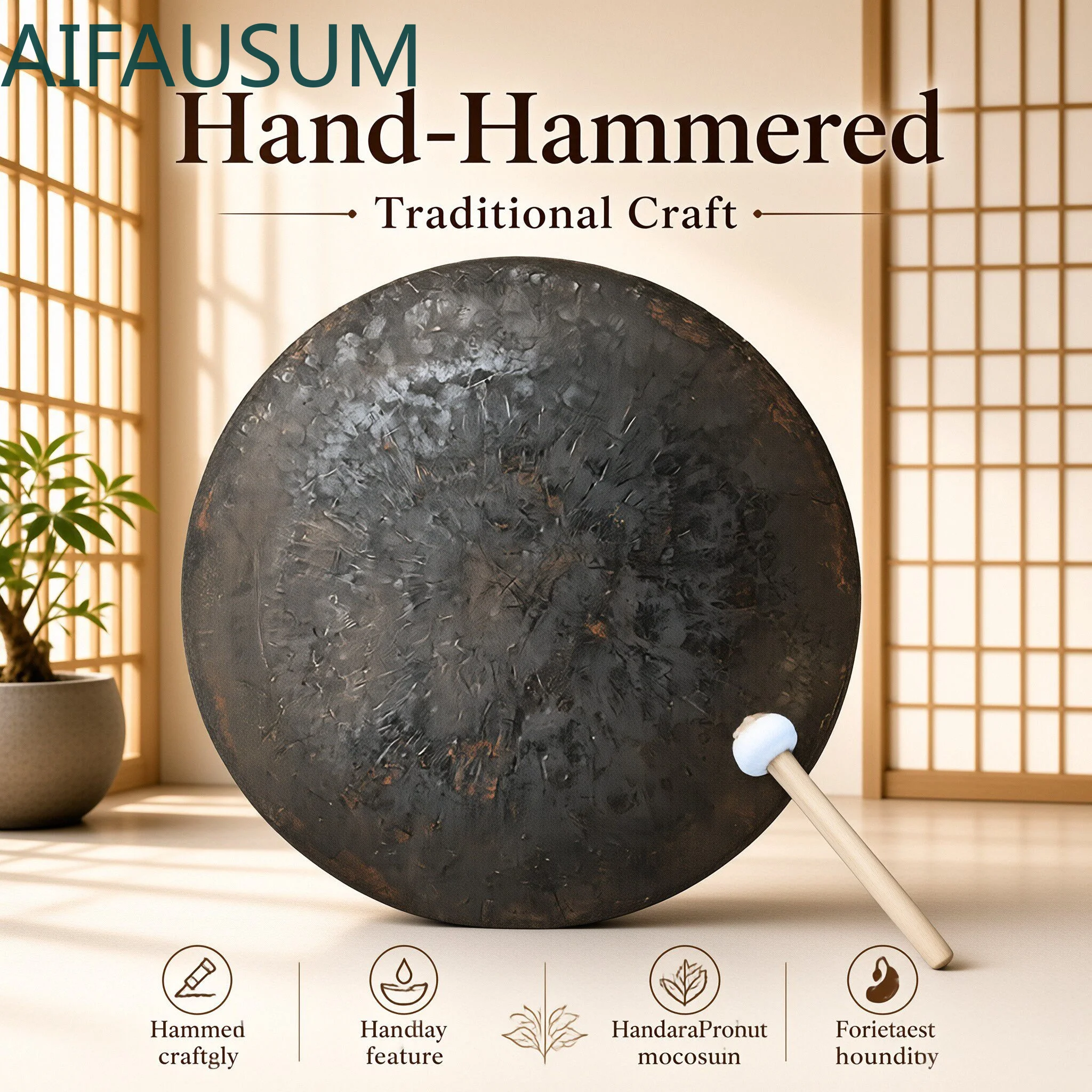40cm Hand Hammered Gou Gong Bronze Chinese Opera Gongs Hmong Shaman Gong percussion instruments