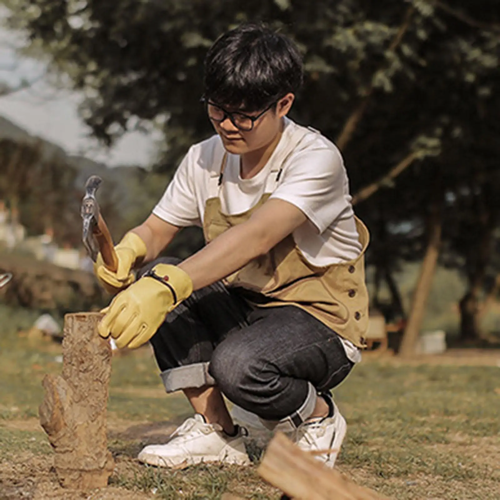 Work Apron Storage Pouch with Tool Welding Orchard Garden Pencils Pinafore for Hiking Hunting Shooting Fishing Camping