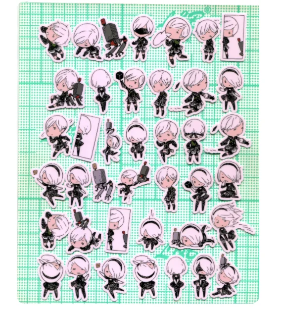 40 piezas YoRHa No. 2 PEGATINES AGROS DIY tipo B 3cm