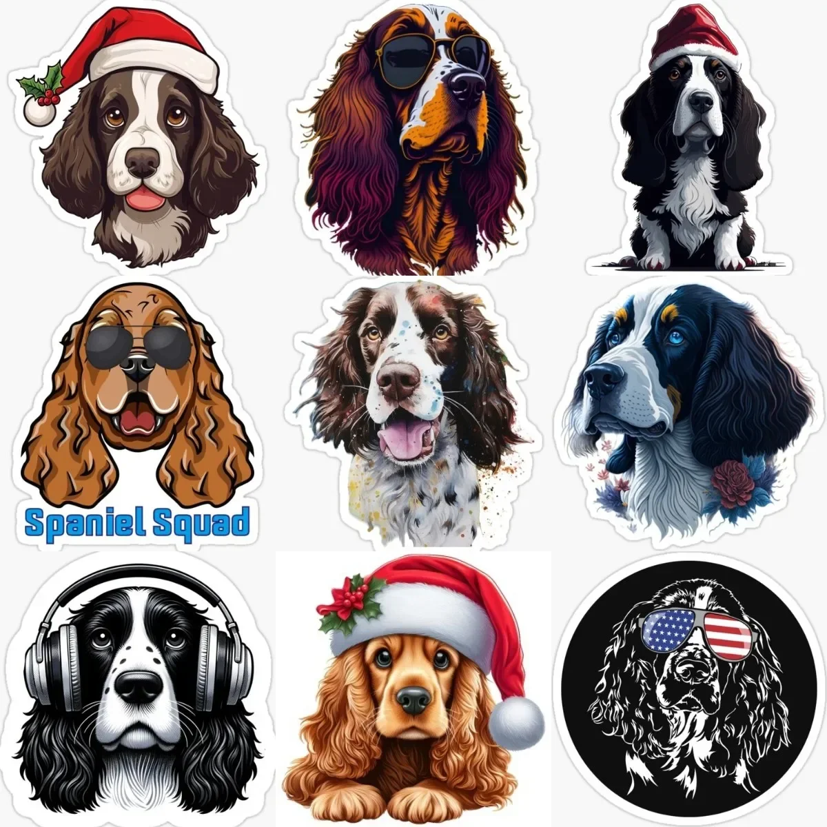 

Милые водонепроницаемые наклейки с собакой-спринггелем для ноутбука, виниловые двери автомобиля, внедорожный оконный бампер, велосипедная комната, стол, настенный холодильник