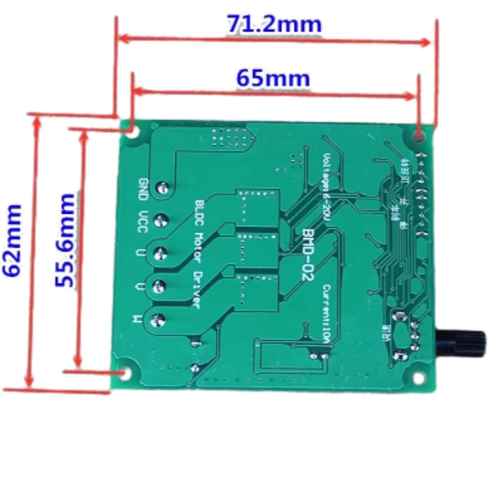 

DC6-20V Three-phase Brushless Motor Driver 10A DC Motor Control Board 200W Motor Controller No Hall with Reverse Protection