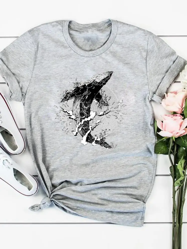 Roupas femininas praia animal tendência 90s moda verão camisetas dos desenhos animados camisa feminina manga curta impressão t topo gráfico