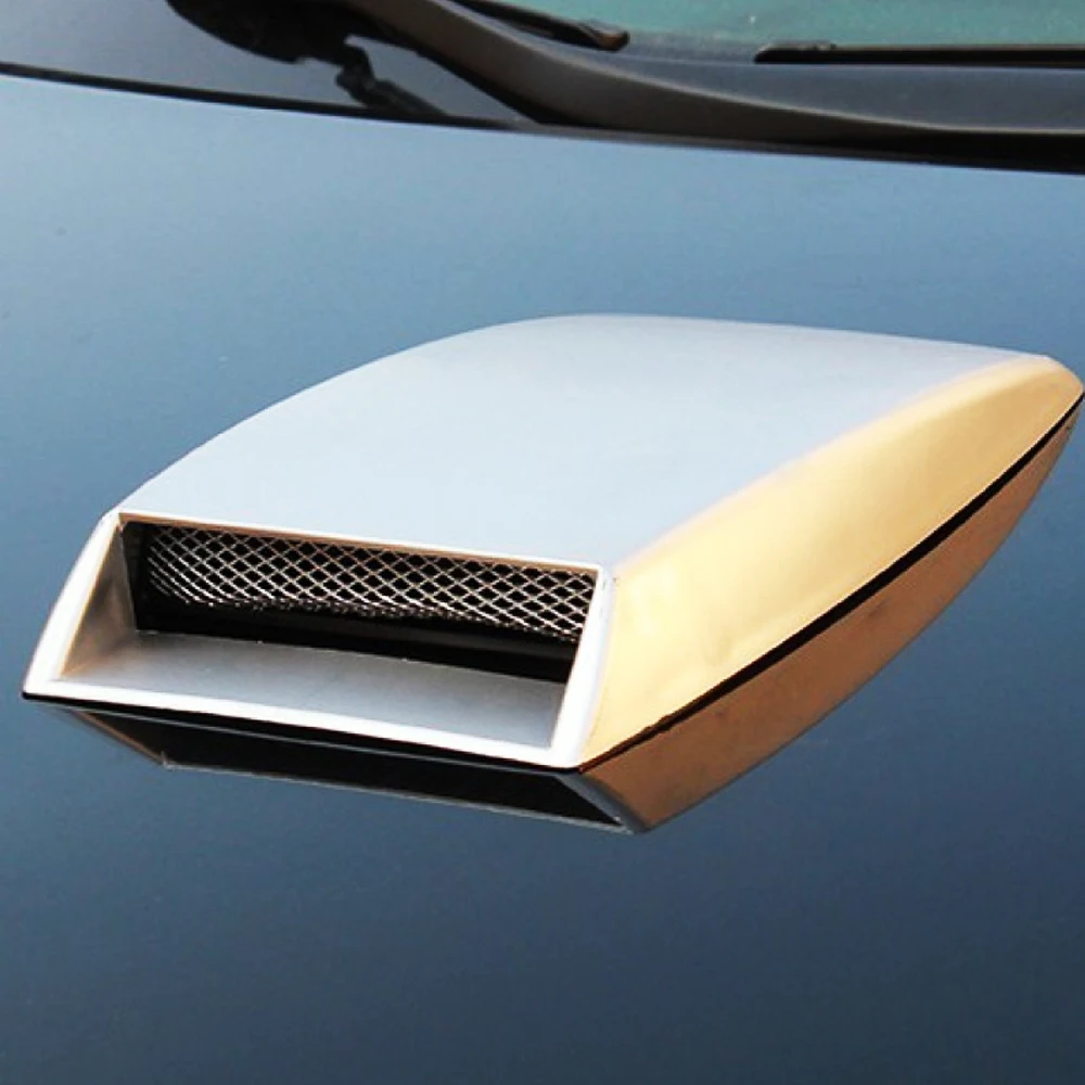 1PC Universal Car Decorative Air Flow Intake Hood Scoop Bonnet Supply Vent Sticker Cover Hood Universal Car Accessories