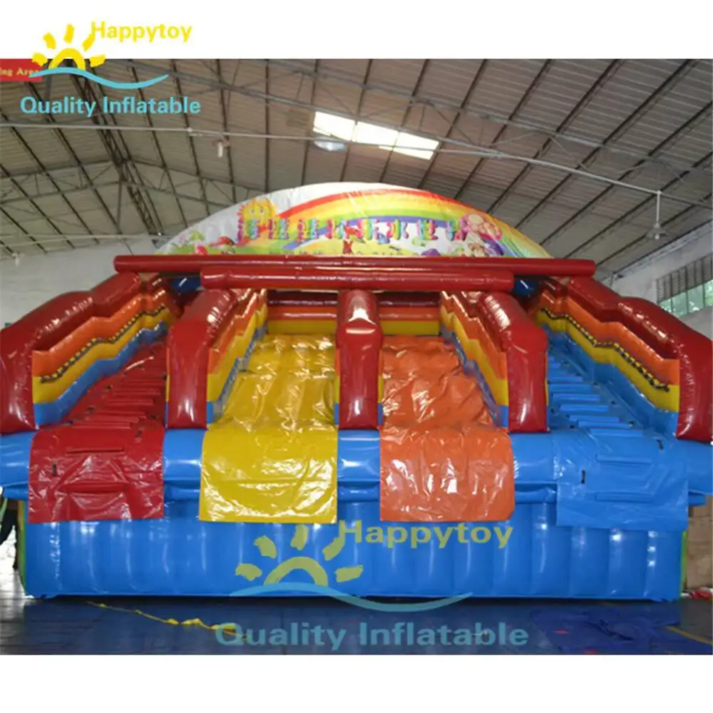 Outdoor kommerziellen aufblasbare regenbogen pool wasser rutsche