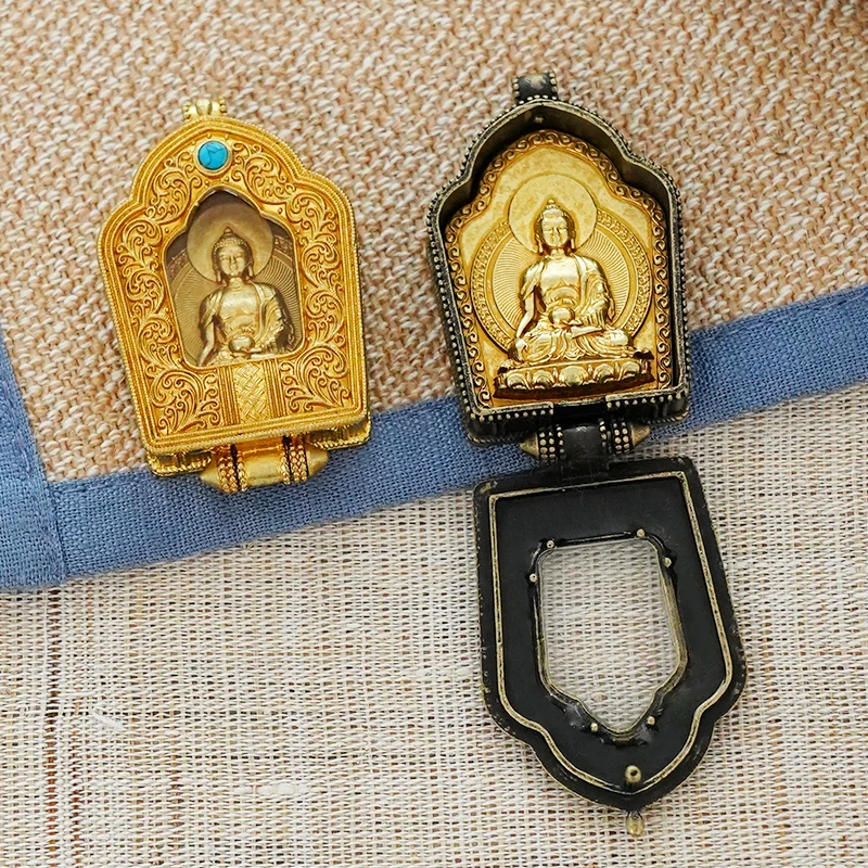 جيد جنوب شرق آسيا تايلاند جيب السفر فعال التميمة السلامة حظا سعيدا بطاقة ساكياموني بوذا تميمة النحاس #4