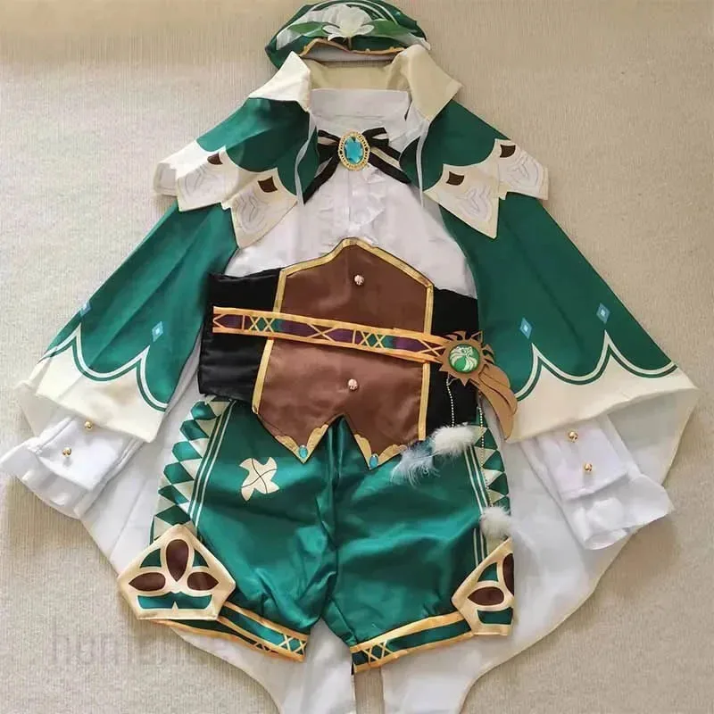

Cosplay Costume Vest Shorts Hat Stockings Venti Barbatos Wendi Windy Outfits Anime Comic Con gh;0