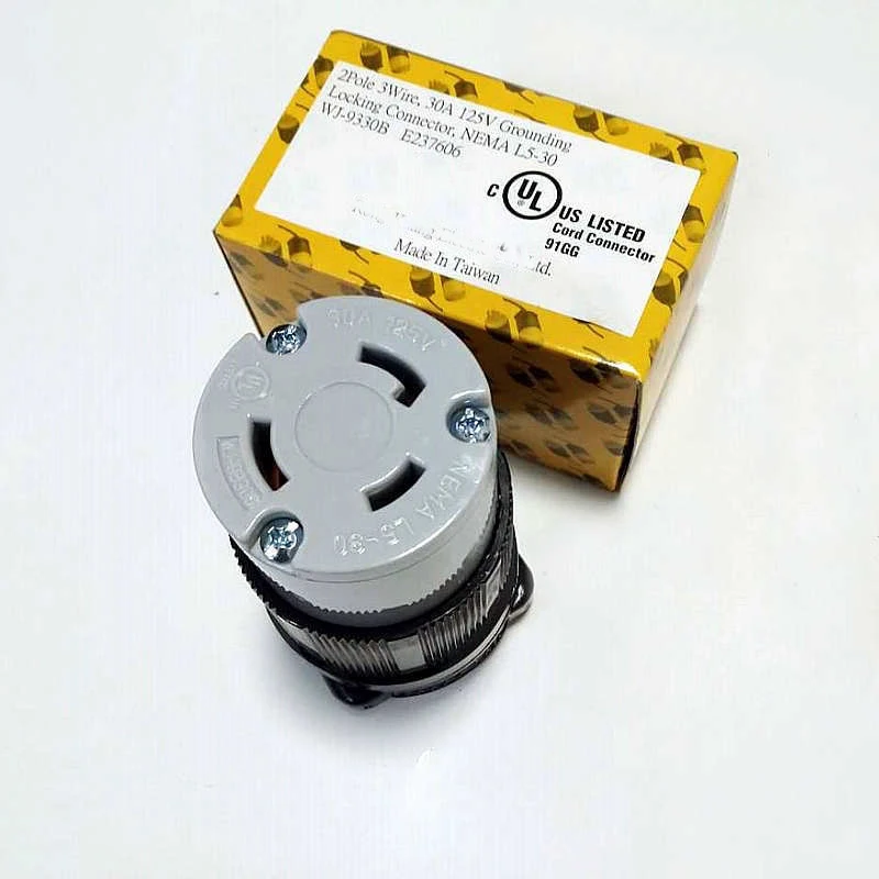 Us standard anti-fall off socket plug 30A 125V L5-30C NEMA UL generator female head WJ-9330B