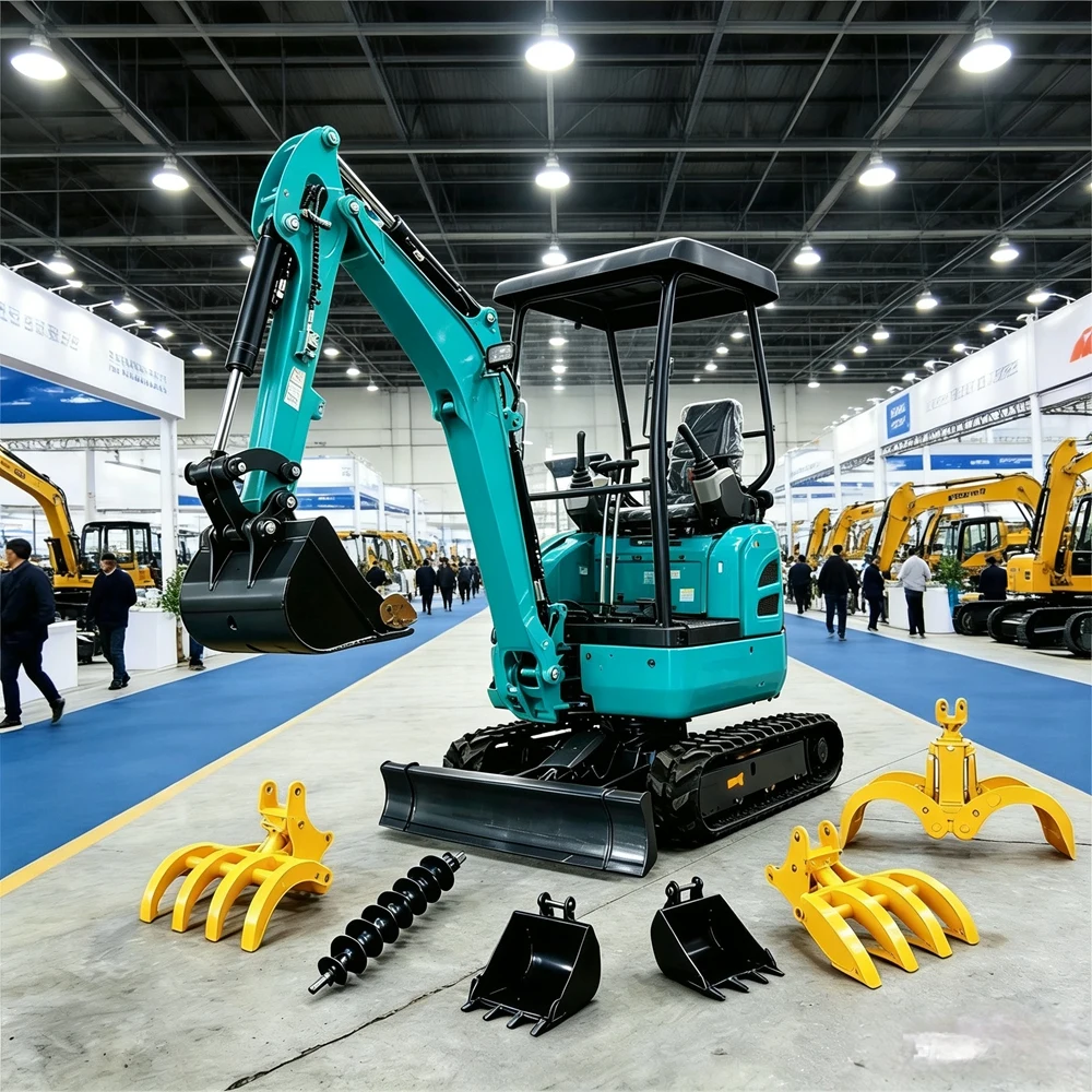 Kubota Mini Excavator 2.0Ton Multifunctional With Trencher Attachments For Construction Equipment Escavatore Digger Farm Tracto