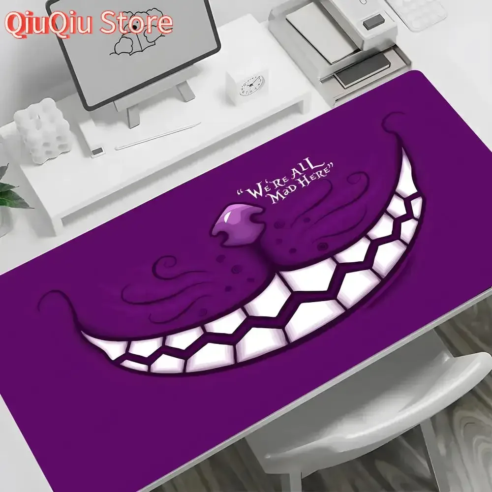 ديزني أليس في بلاد العجائب القط ماوس الوسادة سلامة كبيرة لوحة المفاتيح وسادة مكتب عدم الانزلاق المطاط الألعاب ماوس الوسادة الكمبيوتر المحمول السجاد 600x300