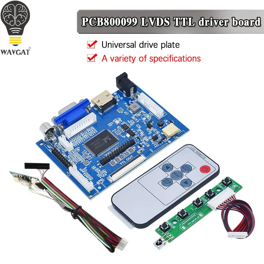 PCB800099-V9 Controller Board 1366x768 1440x900 1024x600 800x600 Support 30 Kinds of Resolution Driver Board Kit for 4.3