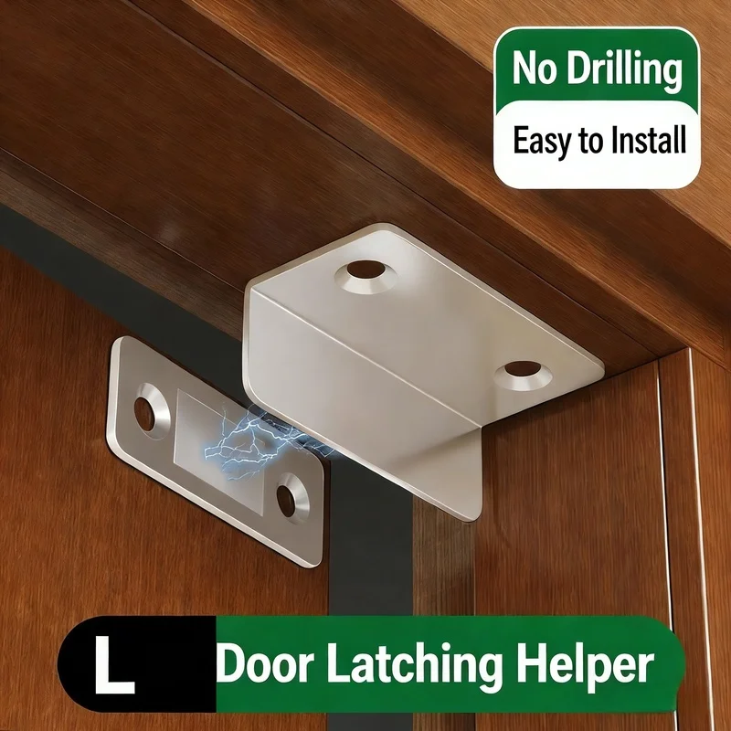 Invisible Magnetic Door Catch Latch, Strong Adhesion Drill-Free Mount for Cabinets Sliding Doors