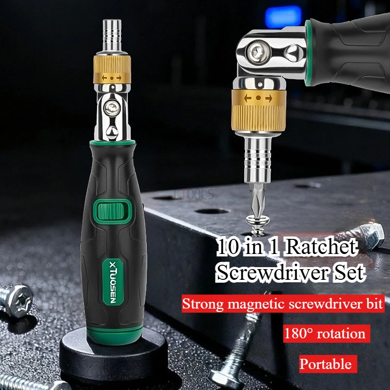 

Новый набор отверток с трещоткой 10 в 1, портативная угловая отвертка с регулируемым углом на 180 градусов, многофункциональные ручные инструменты для ремонта