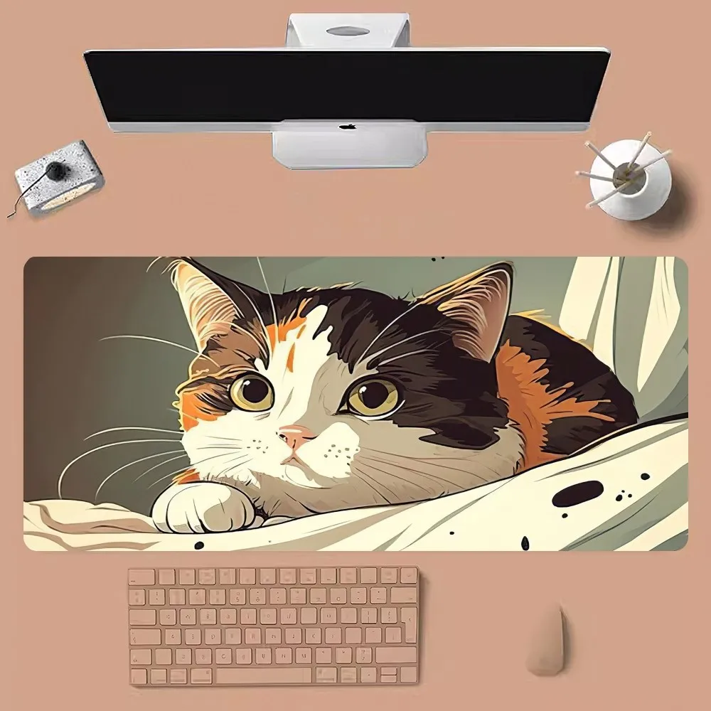 Cute Cat Mousepad Large Gaming Compute Gamer PC Keyboard Mouse Mat