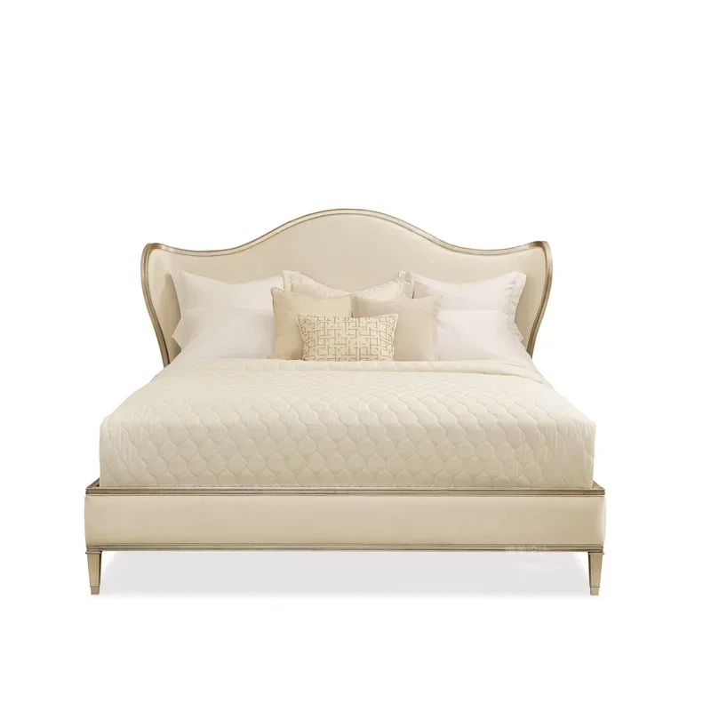 ingot bed, French retro light luxury birch double bed