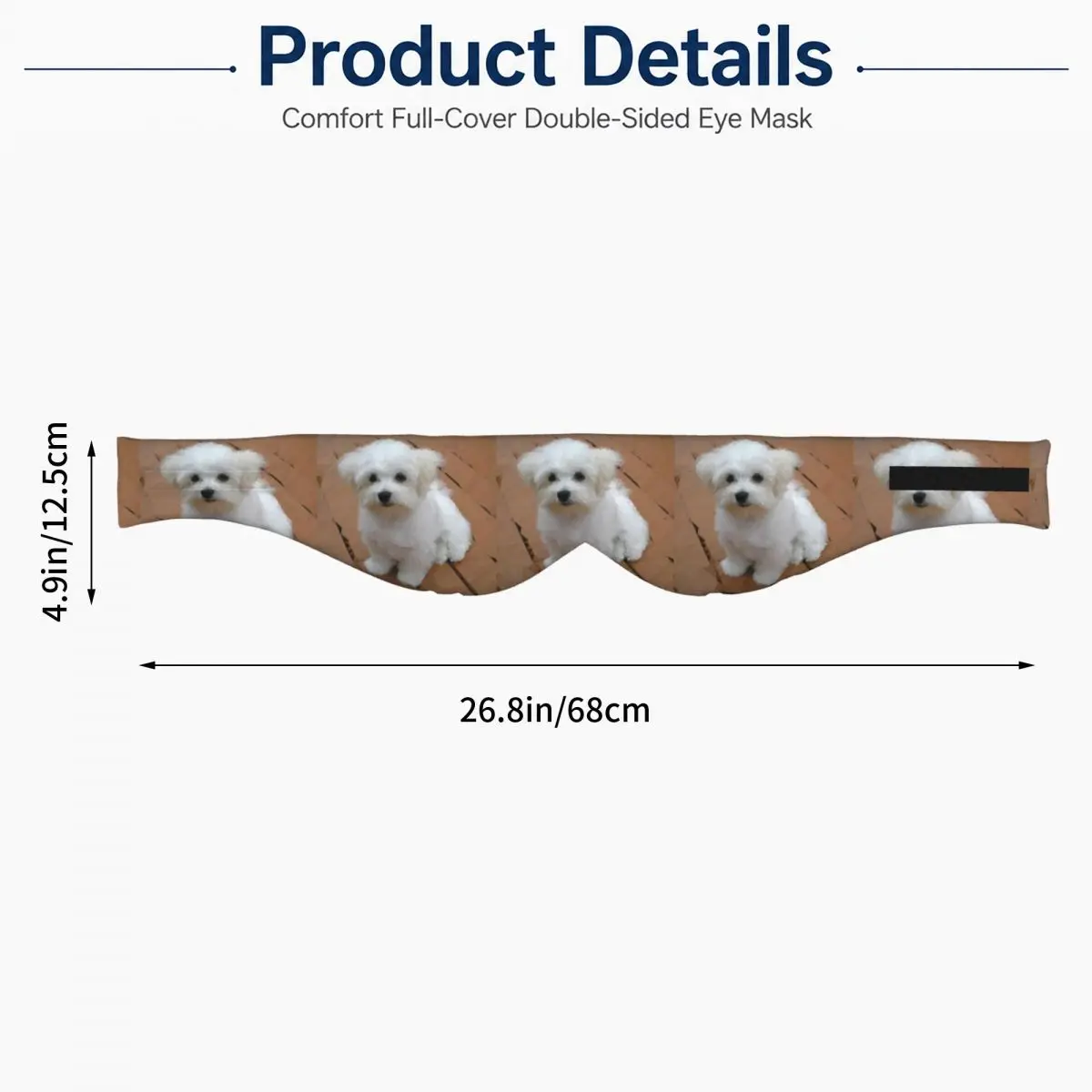 Maltese Puppy Low Poly Geometric Triangles sleep mask Light Blocking Portable Eye Cover for Girls Boys Travel Eyeshade eyepatch view 5