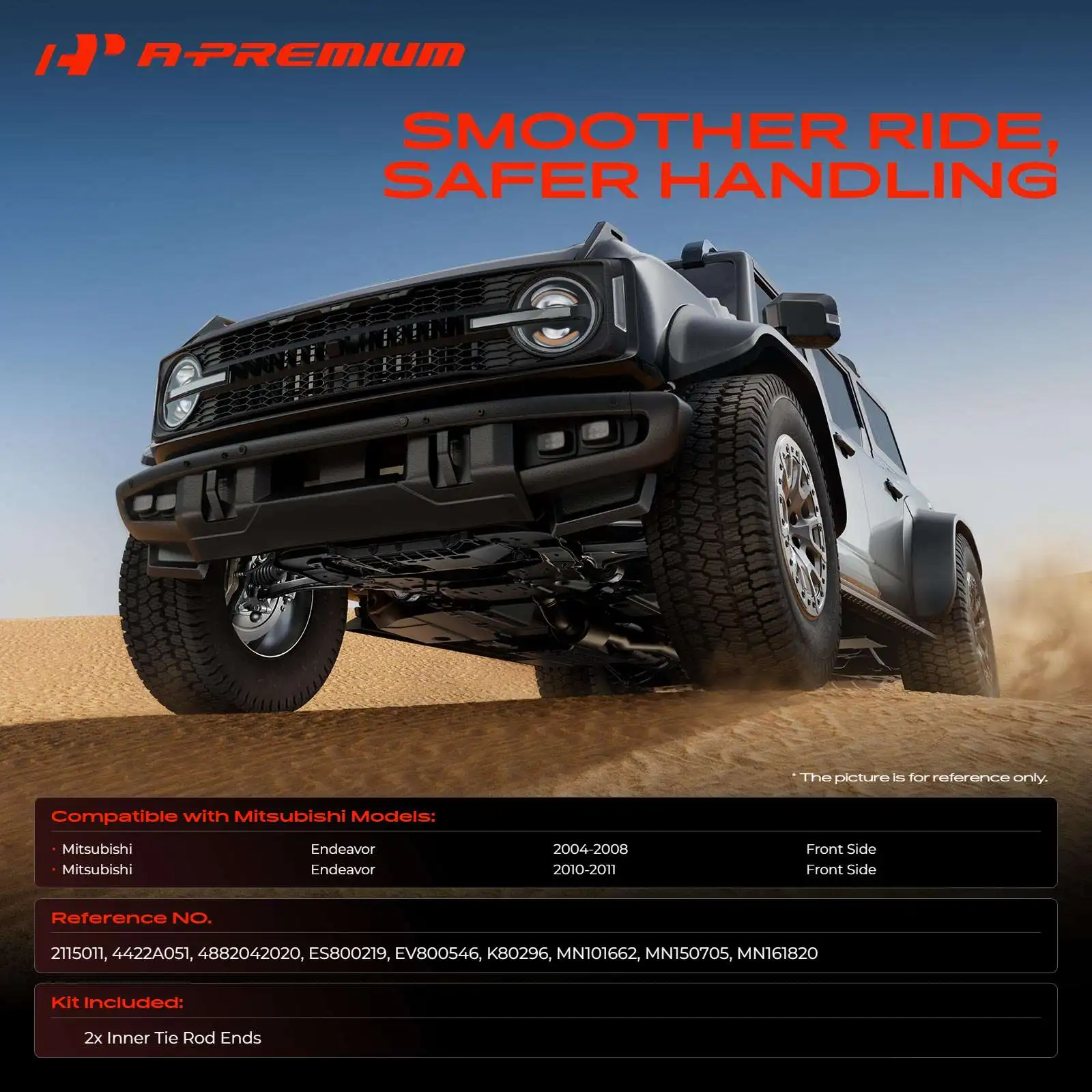 A-Premium 6x Front Sway Bar Links Inner & Outer Tie Rod Ends for Mitsubishi Endeavor 2004-2008