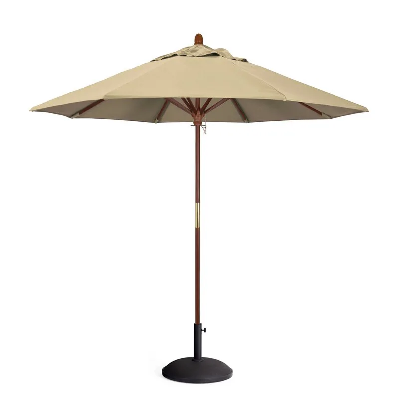 Outdoor garden parasol Solid wood leisure umbrella Milk tea cafe Commercial round central column umbrella Outdoor sun umbrella