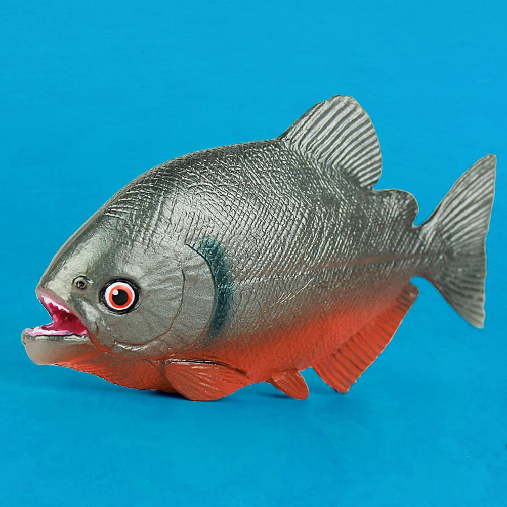 Toys Piranha Simulation Fish Model River Ferocious Solid Shaped Sea Life Animal Ornament Child