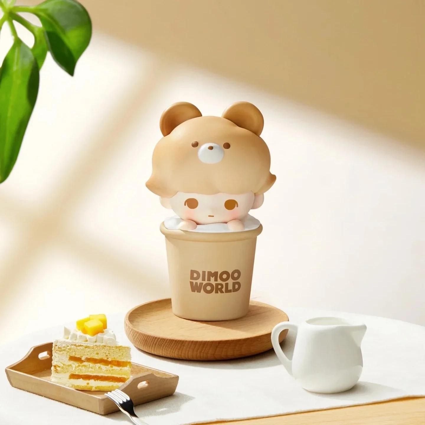 Original Pop Bean Dubble Tea Series Mini Dolls Cute Action Figure SP Dimoo Limited Desktop Ornament Girls Gift Collection