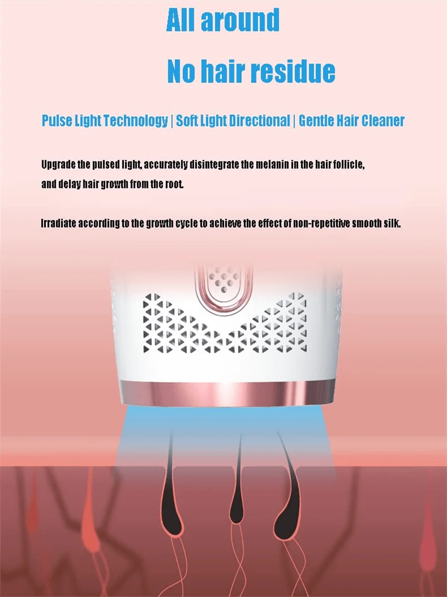 04 Depilador indolor IPL para mulheres e homens - Dispositivo laser permanente doméstico 3 em 1 com 5 níveis 999990 flashes para Fu