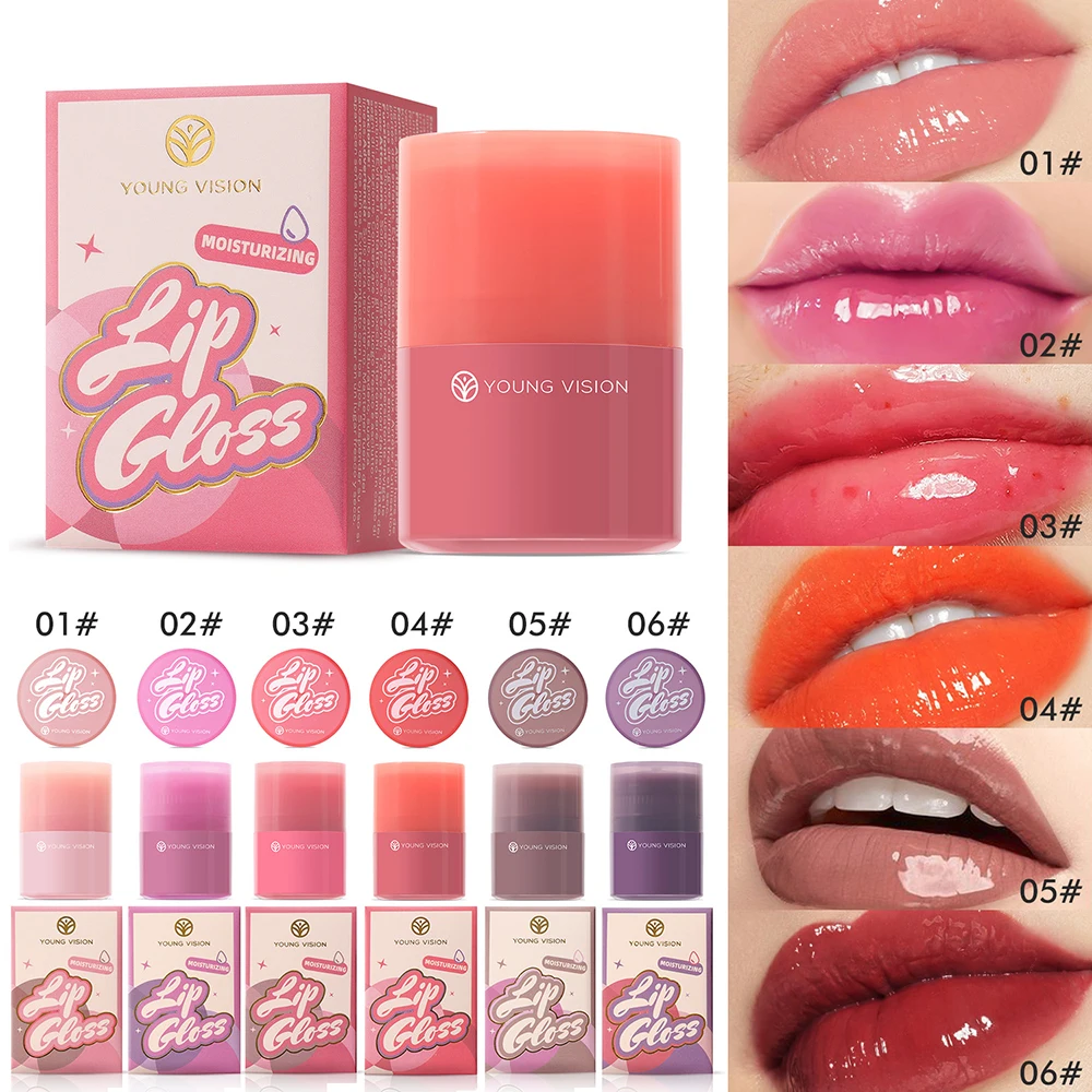 6-farbiger optionaler Twist-Lipgloss, glatt, feuchtigkeitsspendender Lipgloss, verblasst Lippenlinien, verbessert die Farbe des Lippenöl-Make-ups