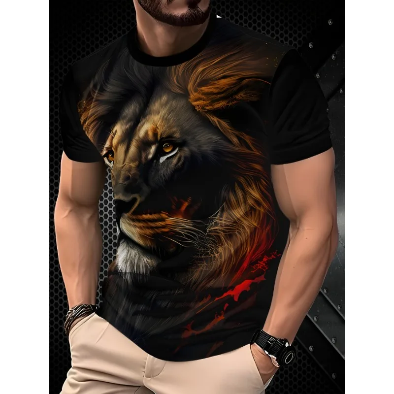 

Fashion 3D Printed Short Sleeve T Shirt for Man 2025 Summer Men's Short Sleeve Tee Casual Animal Graphic T-shirts Clothing