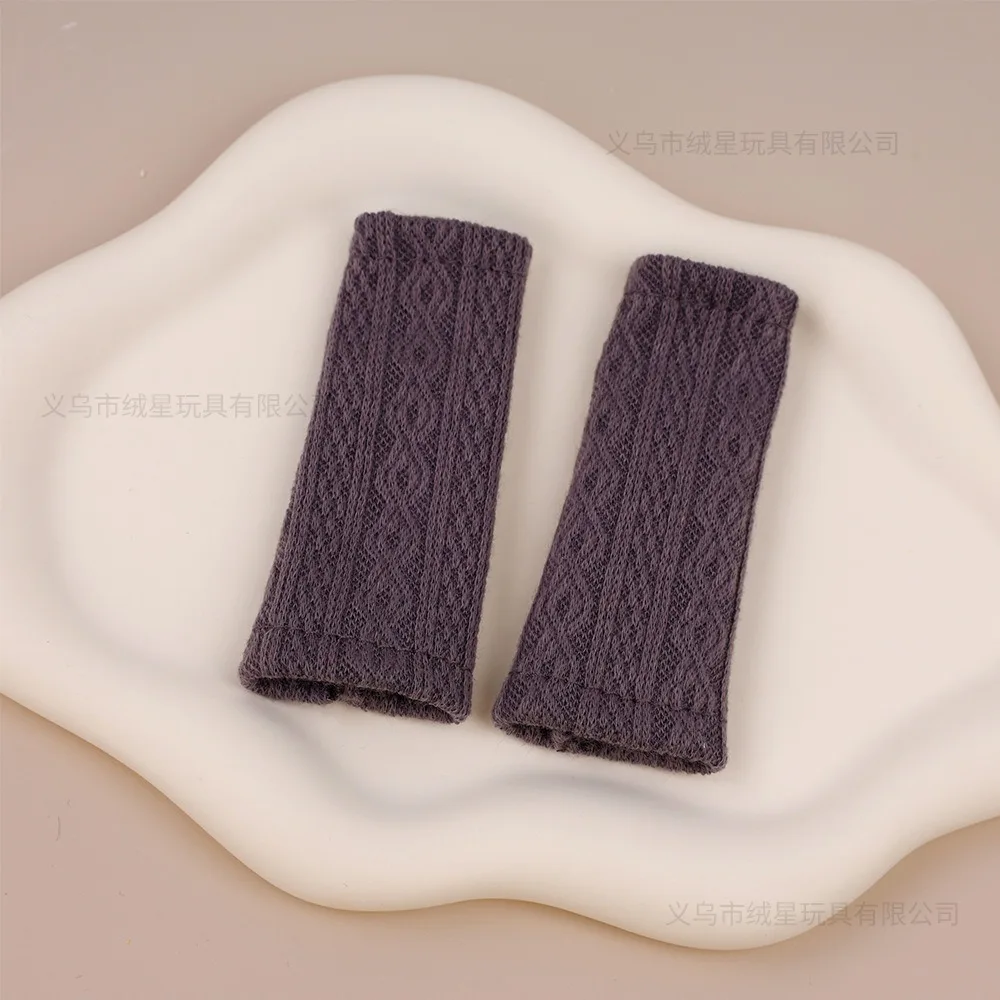 Elastic Cable Knit Doll Leg Warmers Stretch Mini Socks Multi Color Soft Knitted Doll Costume Decor Accessories Doll Outfit Gifts