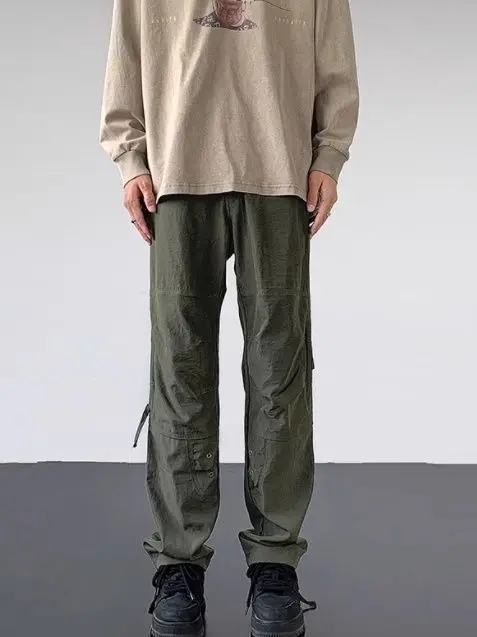 

Retro American Workwear Trousers Men's Waterproof Outdoor Casual Pants Couple's Hiking Trousers Straight Leg Loose Fit