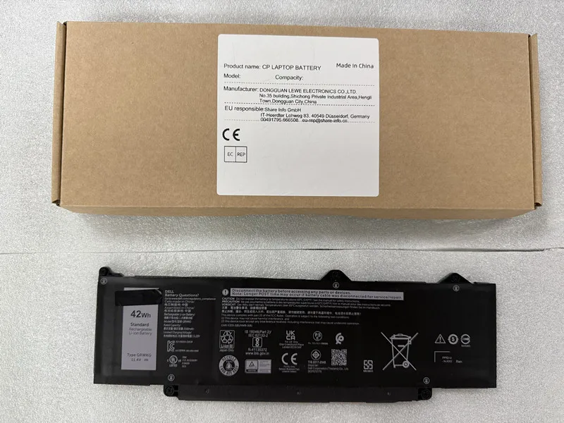 

Аккумулятор для ноутбука R73TC GRWKG DR02P GTG7N, GRWKG 11,4 В/54 Втч для серии 3340 2-в-1 5340 2-в-1