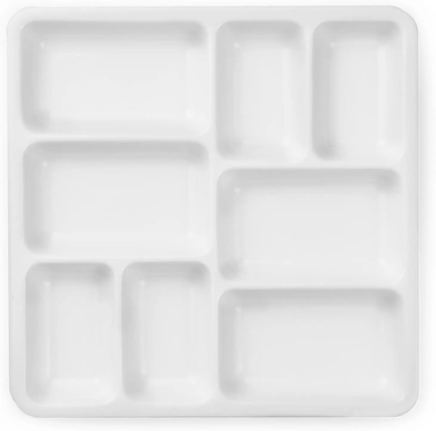 

8-Well Ceramic Artist Paint Palette, White Porcelain Mixing Tray for Watercolor, Gouache, Acrylic, Oil Painting, 7x7x0.9 Inches