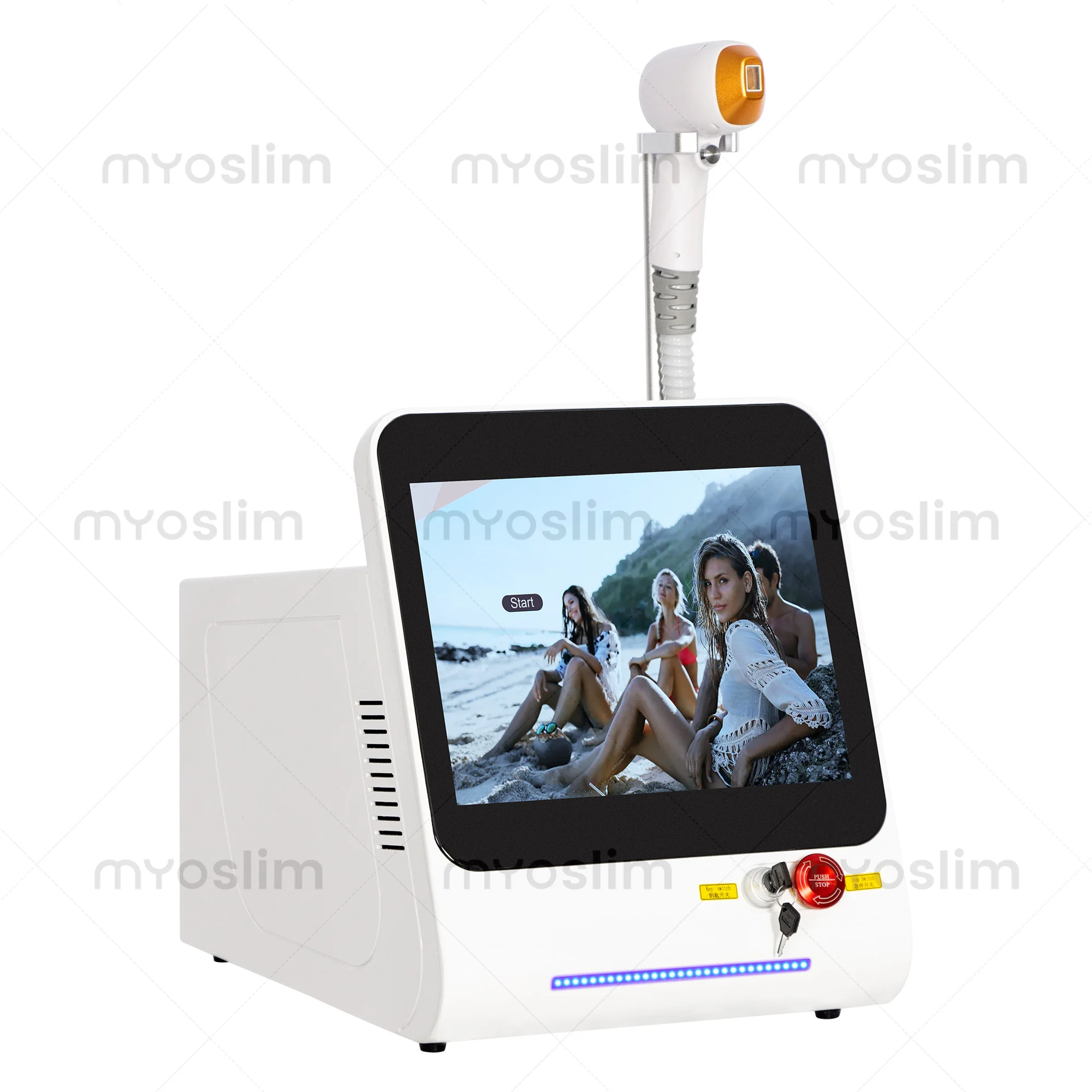 เครื่องกำจัดขนด้วยเลเซอร์ไดโอด 808 ประสิทธิภาพสูง 3 ความยาวคลื่น ระบบระบายความร้อนแบบ Dual TEC จัดจำหน่ายโดยโรงงาน