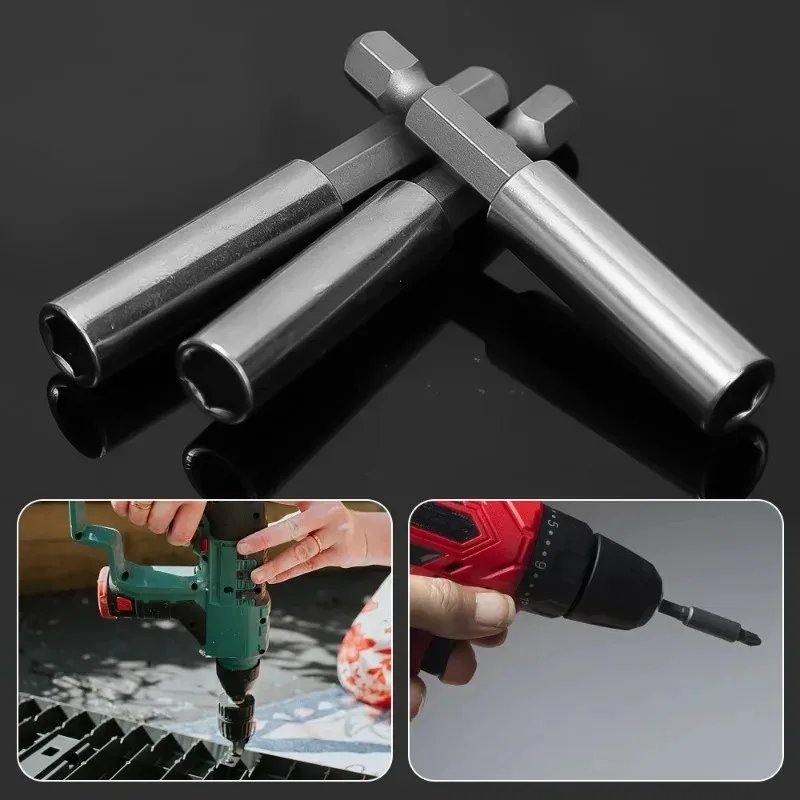 Magnetic Screwdriver Extension Hexagonal Handle Extended Connecting Rod Steel Screwdrivers Bit Holder Woodworking Tools Parts