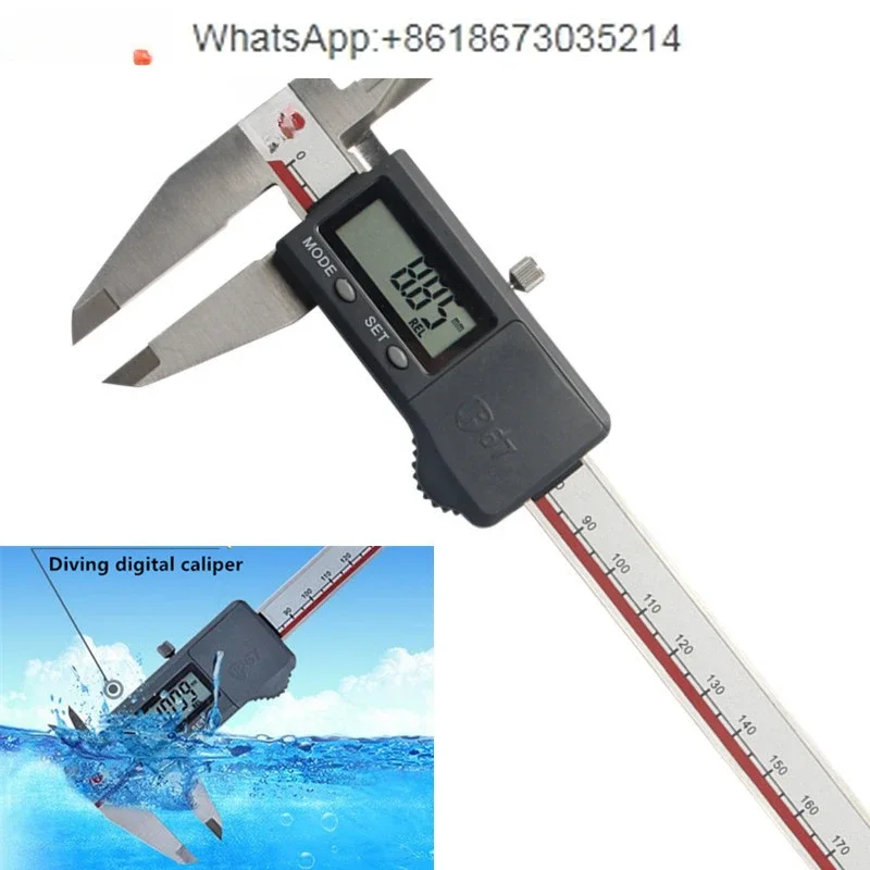 Waterproof Digital Caliper 0-200mm/0.01 IP67 Stainless Steel Electronic Gauge Dustproof Measuring Tools