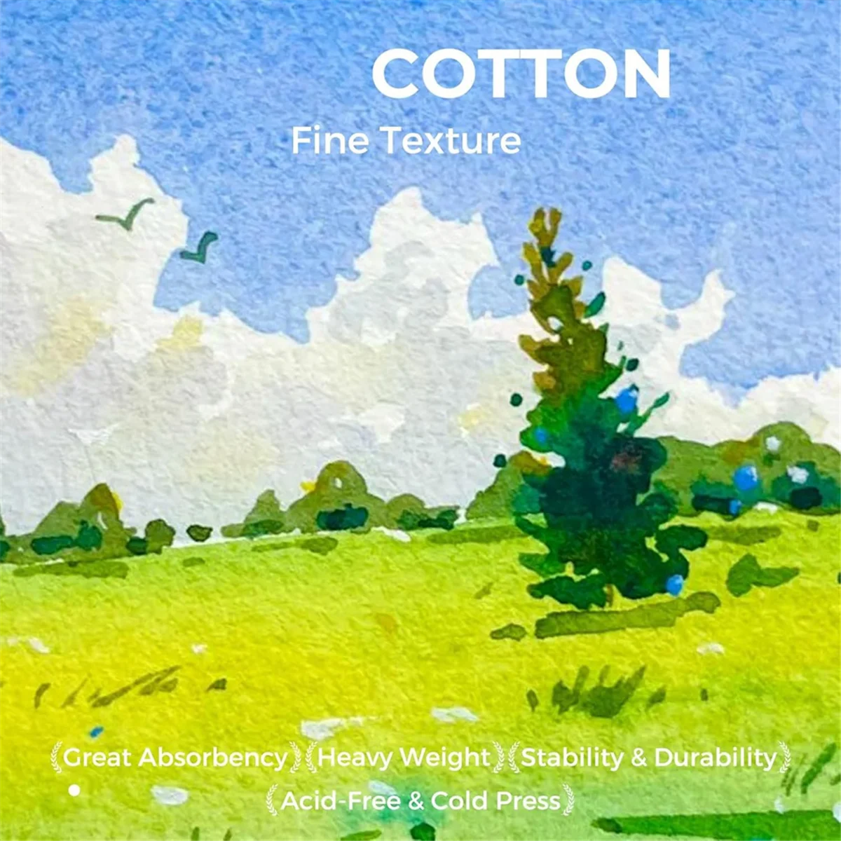 

SSR Watercolor Journal, 4.7x4.7, 2 Pack, 24 Sheets Each, Cotton Hot , 300gsm/140lb, Art Supplies,A