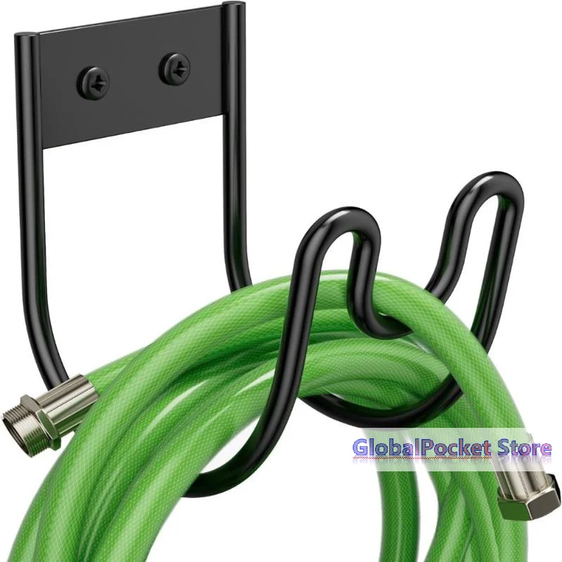 Wall Mounted Garden Hose Holder Sprayed Iron Water Pipe Storage Rack Heavy Duty Rustproof For Backyard Lawn Irrigation Organizer