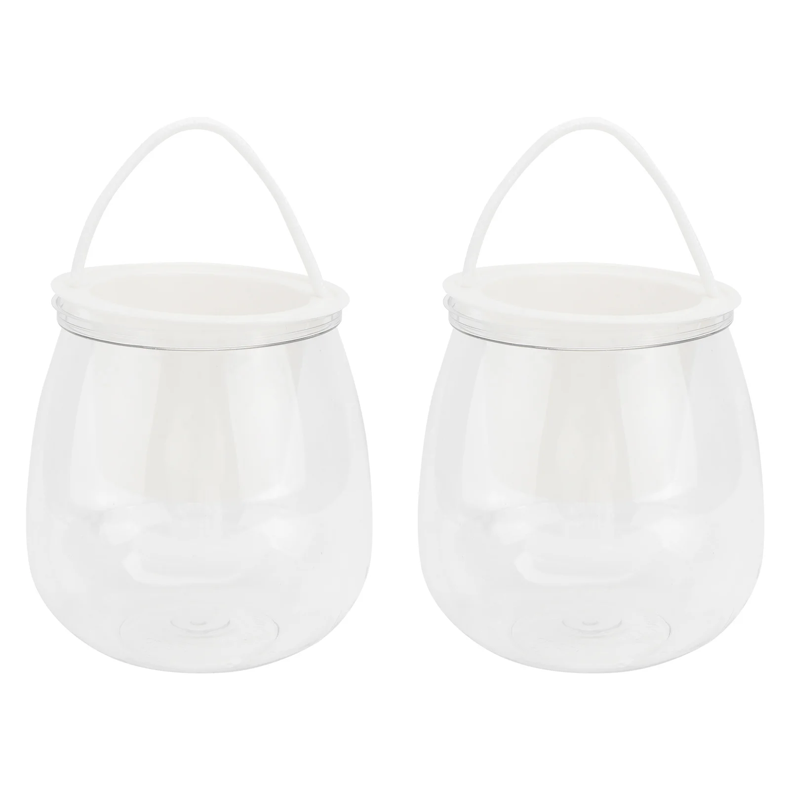 

2pcs Transparent Lazy Flower Pot Glass Planter For Home Office Decor Easy Clean Nonbreakable Simple Design Flower Container