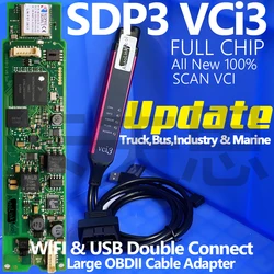 Programador de diagnóstico de alta resistencia, Chips completos VCI3 vci-3 con actualización SDP3 para la industria Scania, camiones marinos, autobuses, motor, mejor T, A +++