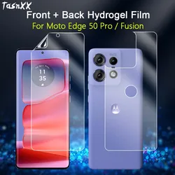 2 in 1 Front / Back Screen Protector For Moto Edge 50 Pro Fusion Ultra Clear Soft Repairable Hydrogel Film -Not Tempered Glass
