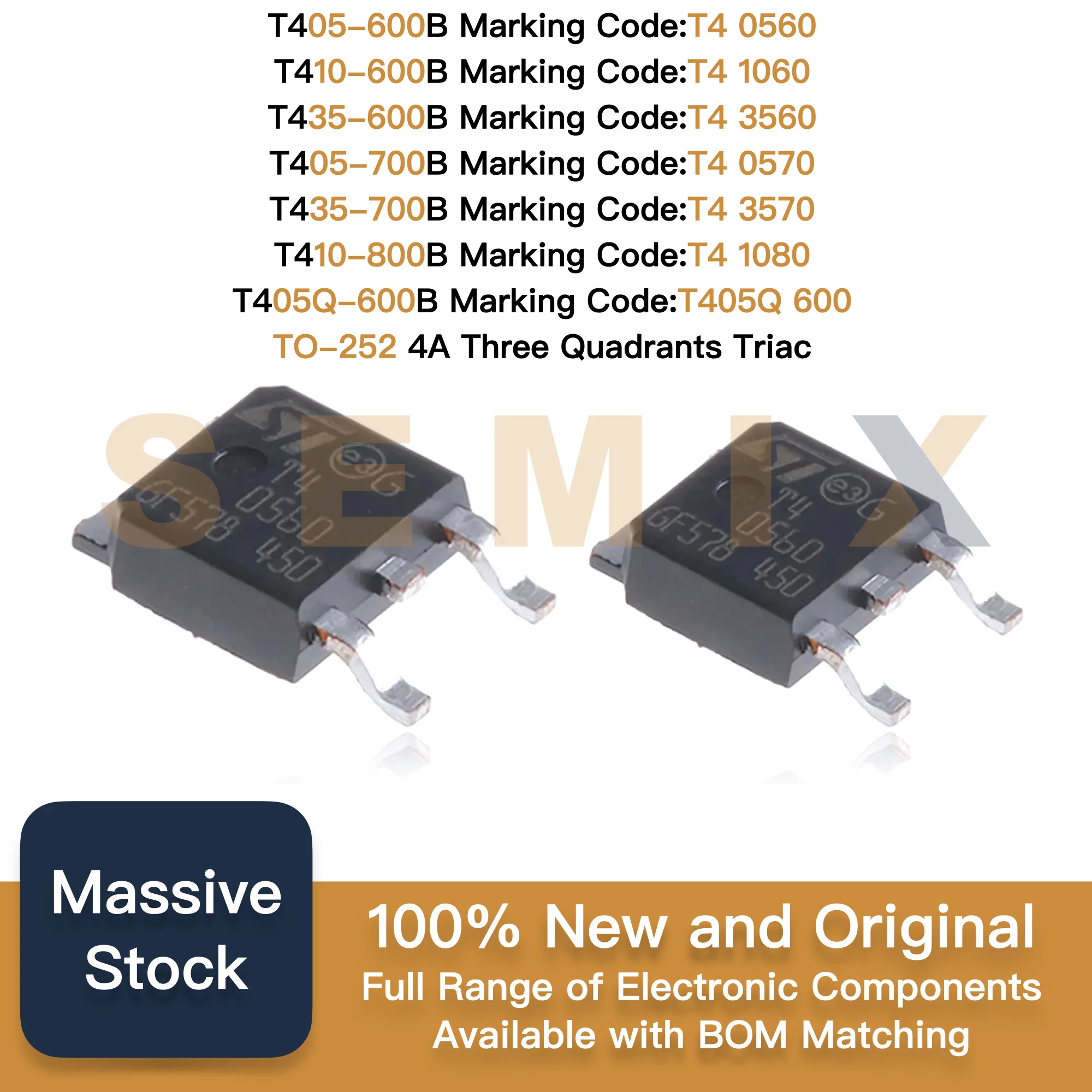 5 uds T405-600B T410-600B T435-600B T405-700B T435-700B T410-800B T405Q-600B TO252 4A Triac T4 0560 1060 3560 0570 3570 T405Q 600