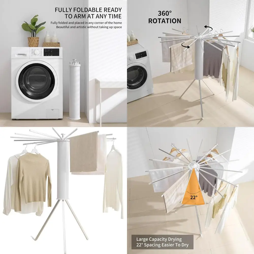 

Портативная алюминиевая складная сушилка с 16 стержнями для стирки, спальни и домашнего использования.