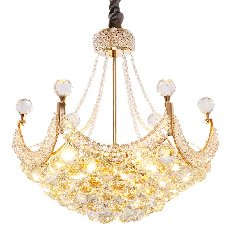 

European luxury crystal chandelier living room bedroom dining room villa light luxury aisle entrance chandelier
