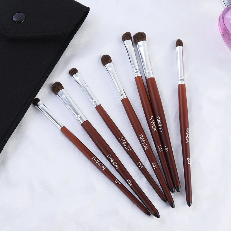 New7eyeshadow crina apontou lidar com escova conjunto completo ferramentas de maquiagem de cabelo animal