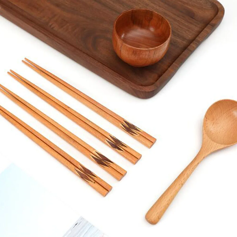 

Japanese-Style Wooden Set Eco-Friendly Lightweight Portable Reusable Home Tableware Household Chopsticks Wood Cutlery