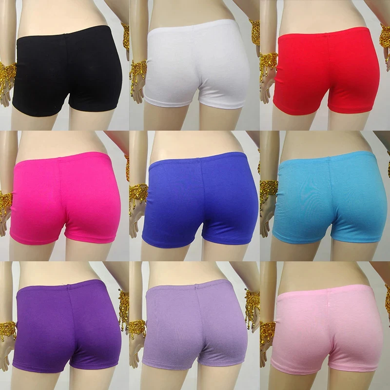 Mallas de danza del vientre para mujer y niña, pantalones cortos antivaciados, ropa interior de seguridad, 14 colores