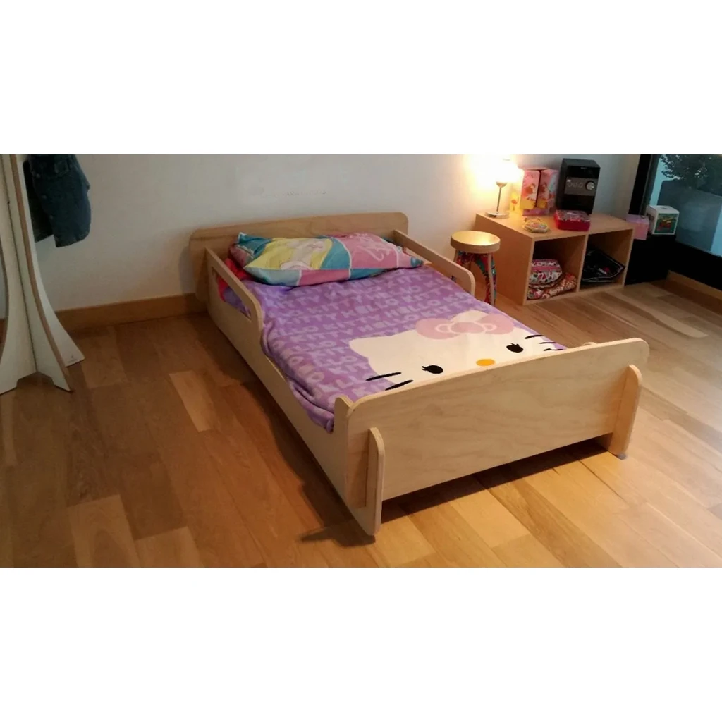 &c Non Toxic Environmental Nordic Style Furniture Kids' Bed Newborn Detachable Baby Handmade Wooden SIngle Layer Children's Bed